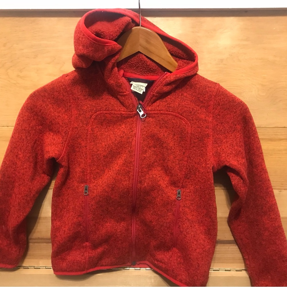 Red Boys Unisex L.L. Bean Knit Hooded Sweater
